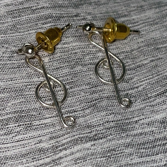 Treble Clef Earrings - Picture 2 of 3